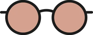 Round Black Glasses Icon PNG image
