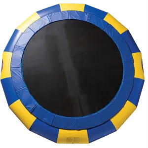 Round Blueand Yellow Trampoline PNG image