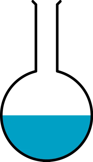 Round Bottom Flaskwith Blue Liquid PNG