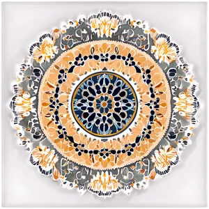 Round Floral Doily Png 06122024 PNG image