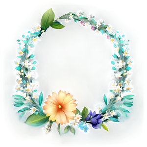 Round Flower Border PNG Inj