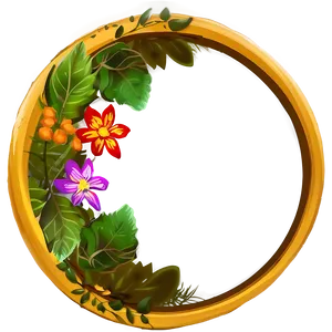 Round Flower Frame PNG 05252024