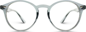 Round Frame Glasses Isolatedon Black PNG image