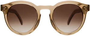 Round Frame Tortoiseshell Sunglasses PNG image