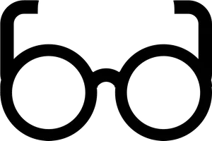 Round Glasses Silhouette Vector PNG image