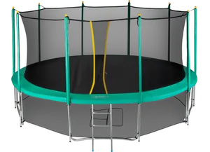 Round Outdoor Trampoline With Enclosure PNG image