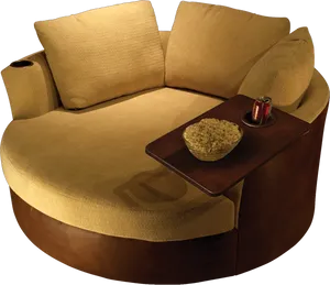 Round Sofa With Integrated Snack Table.jpg PNG image