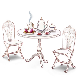 Round Table Tea Party Elegance PNG 15 PNG