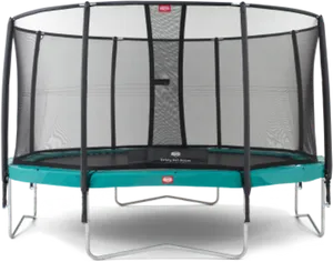 Round Trampolinewith Safety Net PNG image