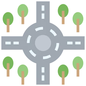 Roundabout Traffic Intersection Icon PNG image