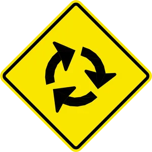 Roundabout Traffic Sign PNG