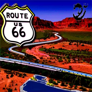 Route 66 Map Png 06212024 PNG image