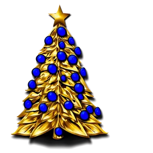 Royal Blue And Gold Christmas Tree PNG Uxd23 PNG