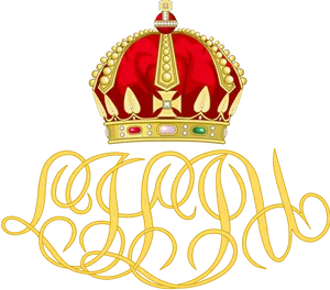 Royal Crownand Golden Scroll Graphic PNG