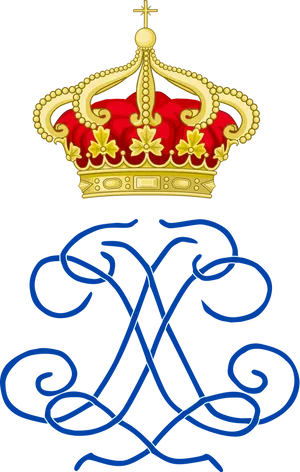 Royal Crownand Monogram Vector Illustration PNG image