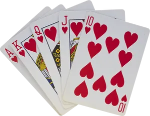 Royal Flush Hearts Playing Cards
