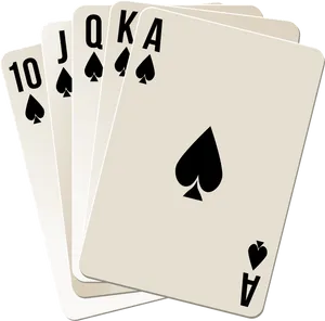 Royal Flush Spades Poker Hand PNG image