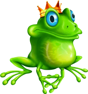 Royal Green Frog Cartoon