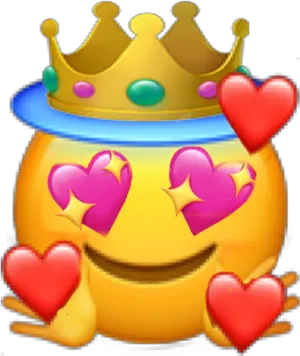 Royal Love Emojiwith Heartsand Crown.png PNG image