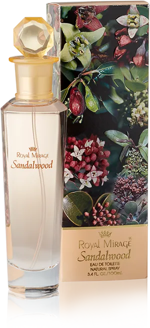 Royal Mirage Sandalwood Perfume Bottle PNG image