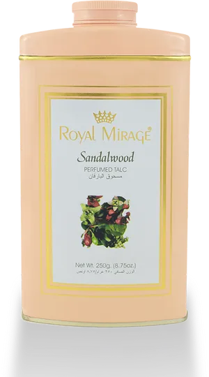 Royal Mirage Sandalwood Perfumed Talc Product PNG