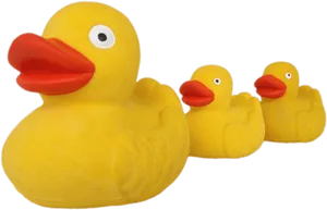 Rubber Duck Family Row PNG