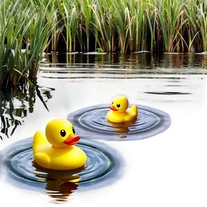 Rubber Duck In A Pond PNG 06132024