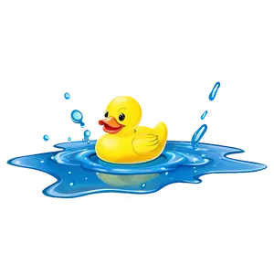Rubber Duck In Water PNG 05252024
