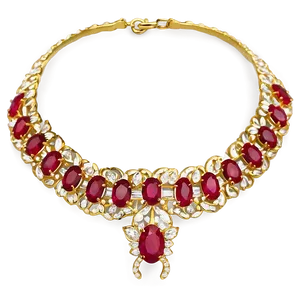 Ruby Gold Necklace PNG 36