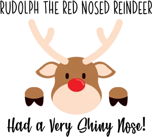 Rudolph Red Nosed Reindeer Illustration PNG image