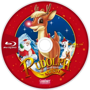 Rudolph Red Nosed Reindeer Movie Bluray Cover PNG image