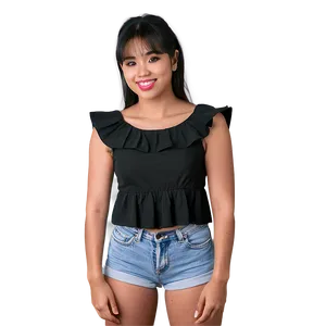 Ruffled Crop Top Png Pyh PNG image