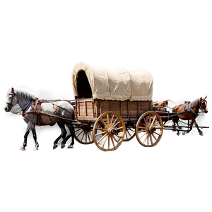 Rugged Covered Wagon Journey PNG 87