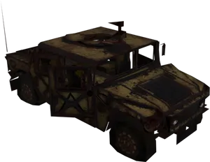 Rugged Military Hummer3 D Model PNG image