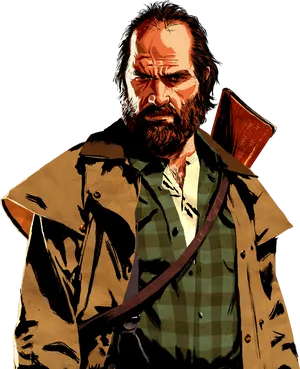 Rugged Western Game Character PNG image