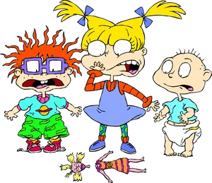 Rugrats Characters Shocked Reaction PNG image