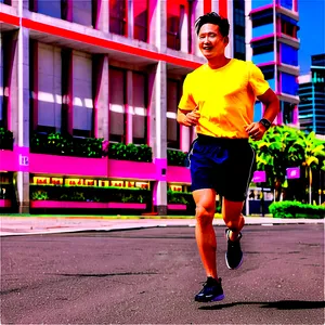 Running Man In Urban Setting PNG Dij99 PNG
