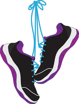 Running Shoes Tied Together PNG image