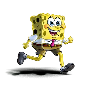 Running Spongebob Cartoon Png 06282024 PNG image