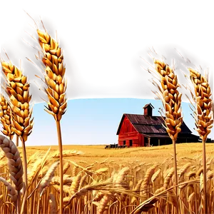 Rural Farmhouse Wheat Field Png Luf28 PNG image