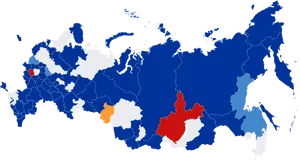 Russia Federal Districts Map PNG image