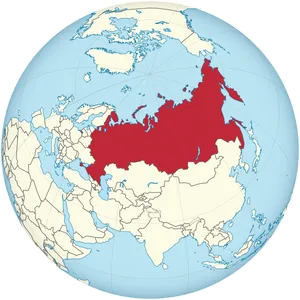 Russia Highlighted World Map PNG image