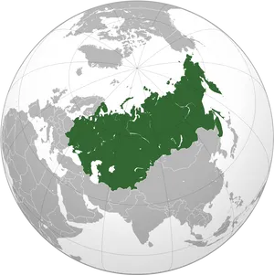 Russia Map Highlightedon Globe PNG image