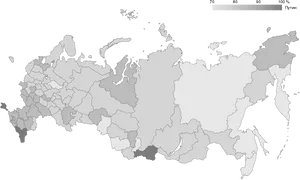 Russia Political Map Grayscale PNG image