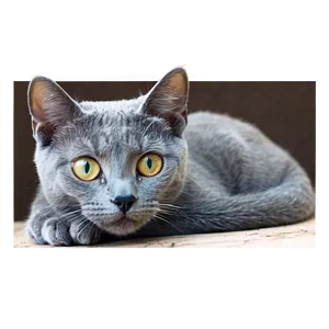 Russian Blue Cat With Sparkling Eyes Png 61 PNG image