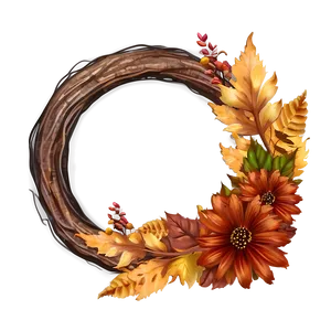 Rustic Autumn Wreath Png Pby76 PNG image