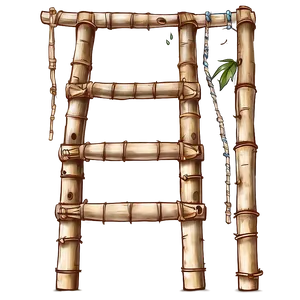 Rustic Bamboo Ladder PNG 05232024