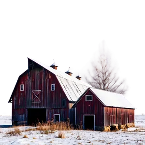 Rustic Barn In Snow Photo PNG 20