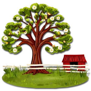 Rustic Barnyard Trees PNG Xsf