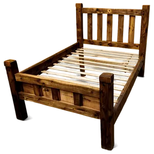 Rustic Bed Frame Wood Png 06282024 PNG image